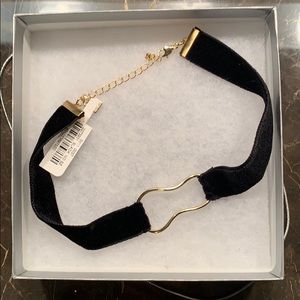Velvet and Goldtone Choker Necklace Neiman Marcus